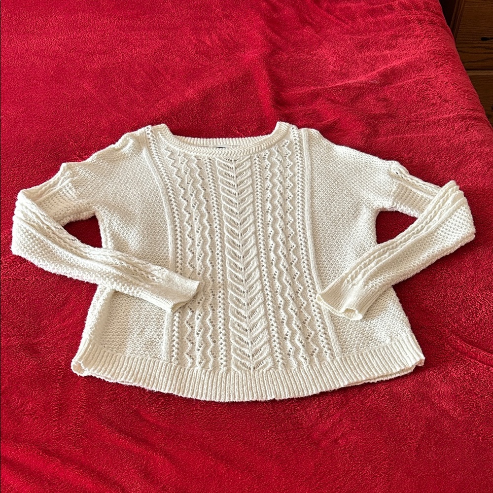 Old Navy Cream Cable Knit Sweater
